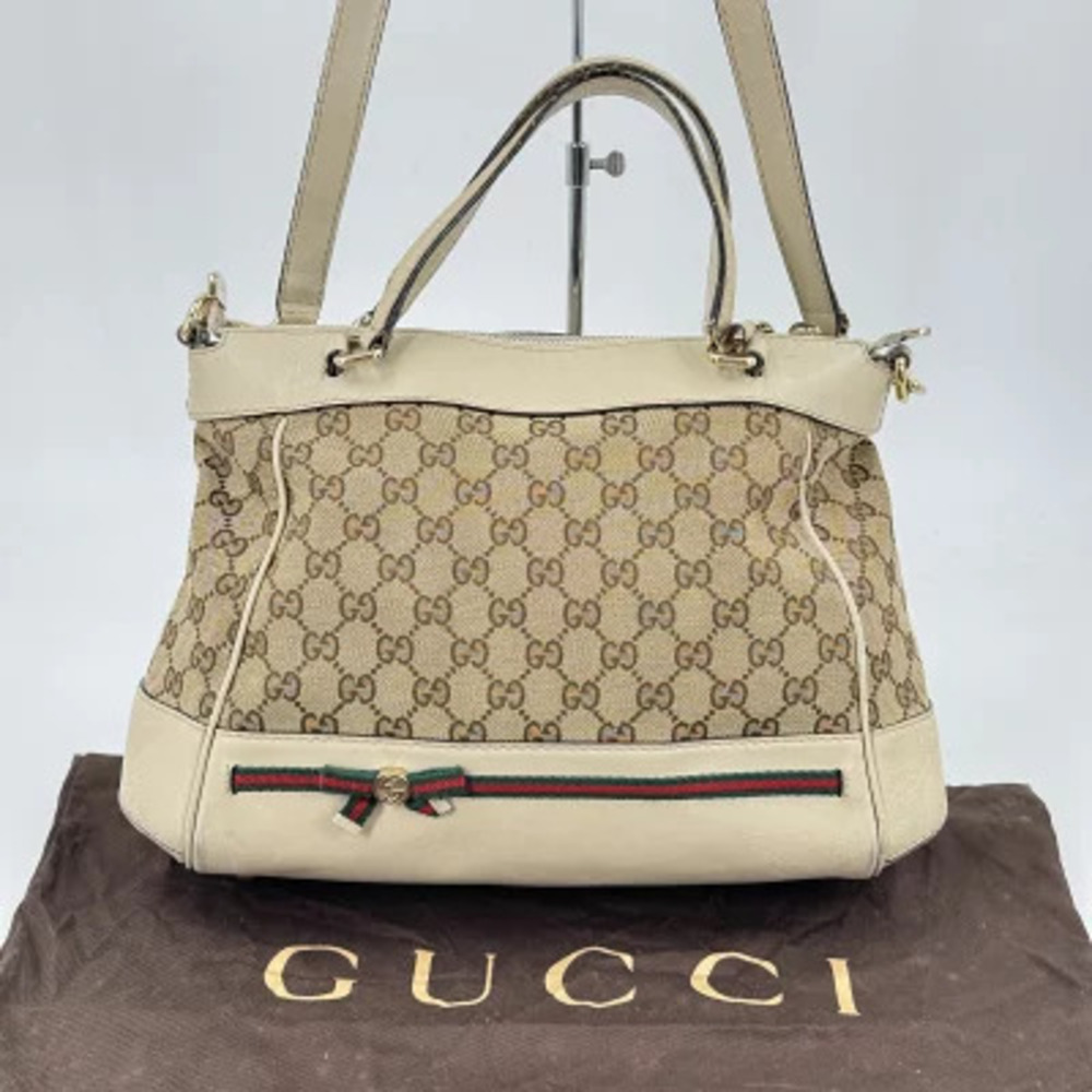 Gucci GG Canvas Sherry Beige White